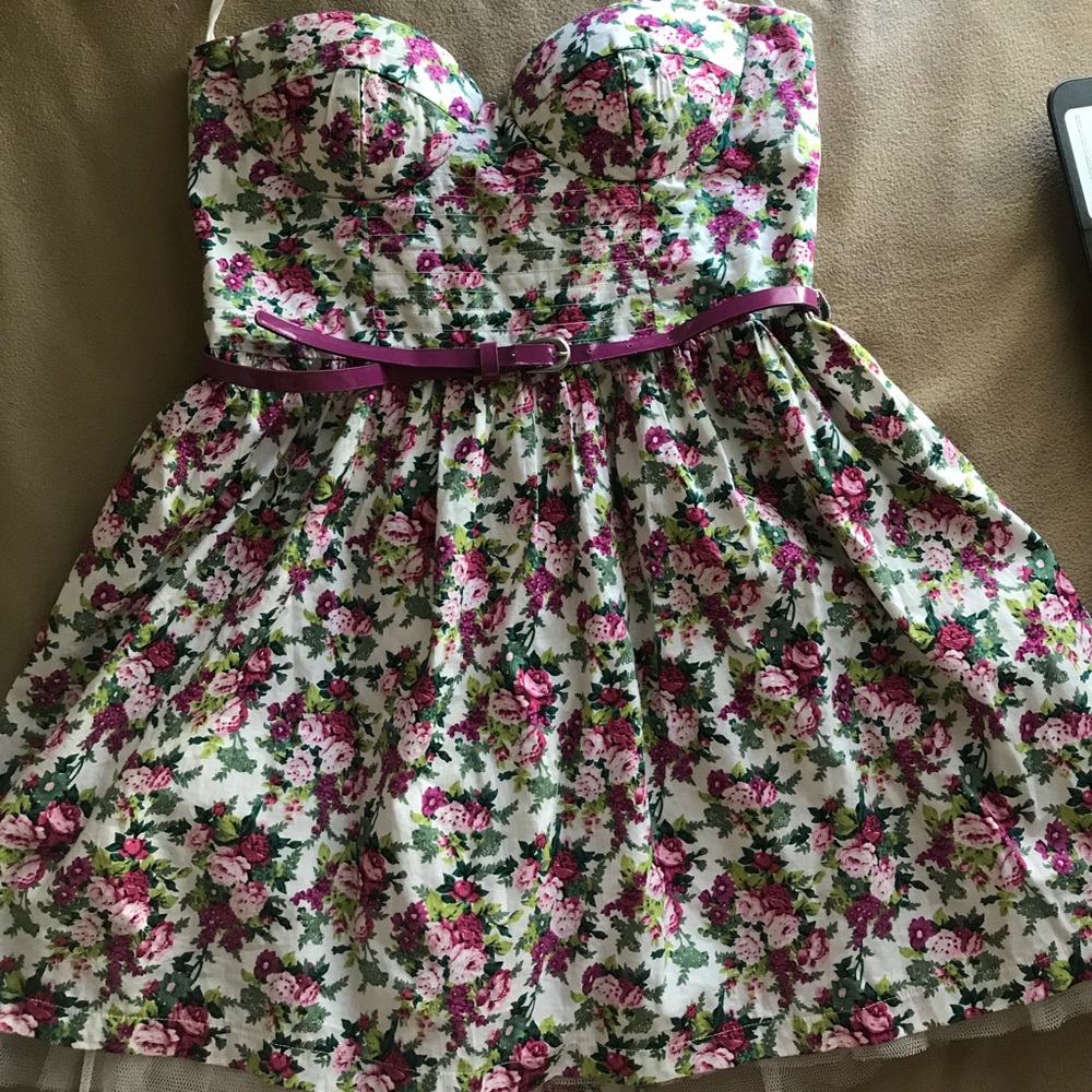 Floral Strapless Dress